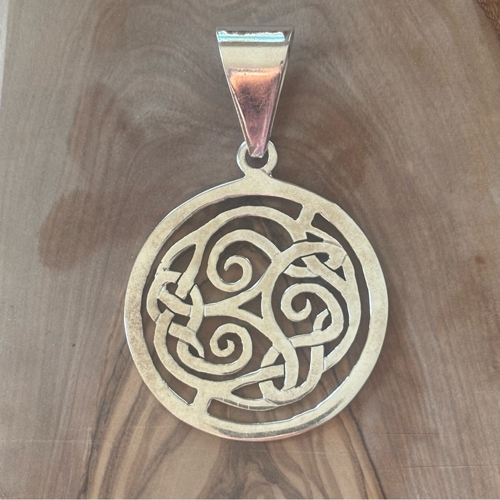 Intricate Solid Silver Celtic Necklace Pendant